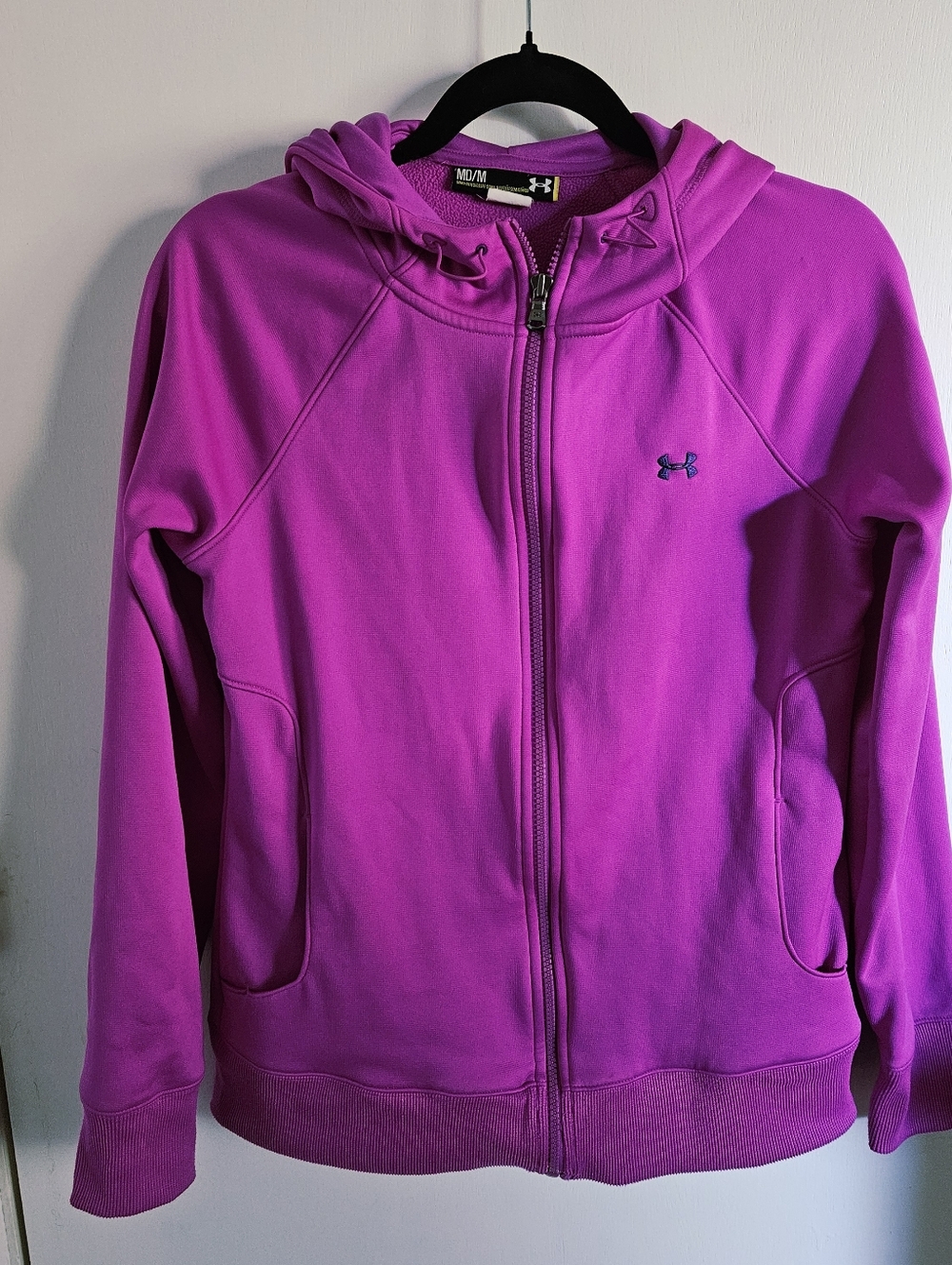 Under Armour Women's Medium Purple Magenta Semi-fitted Fleece Zip Hoodie Jacket